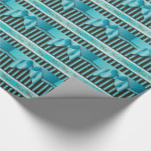 Elegant blauw en bruine strepen cadeaupapier (Hoek)