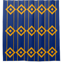 Elegant blauw en geel geometrisch patroon