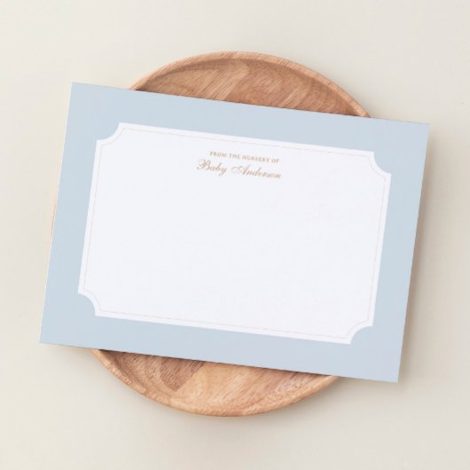 Elegant blauw en goud Baby shower bedankkaart