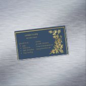 Elegant blauw en goud magnetisch Visitekaartje (Voorbeeld)