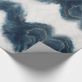 Elegant blauw en goud marmer luxe inpakpapier (Hoek)
