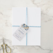 Elegant Blauw en Ivoor Roos Bruiloft Cadeaulabel (Met Touw)