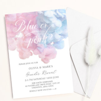 Elegant blauw en roze Baby Kaart