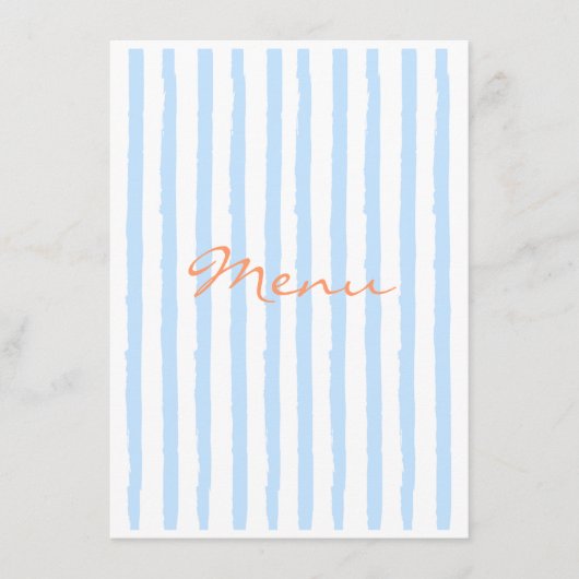 Elegant blauw en sinaasappel Menu (Voorkant)