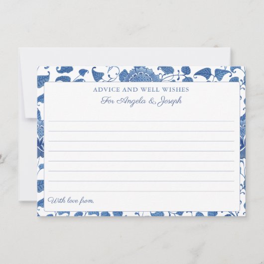 Elegant blauw en wit advies en wenst Kaart (Voorkant)