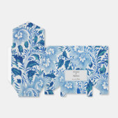 Elegant blauw en wit bloemenpatroon bedankdoosjes (Uitgevouwen)