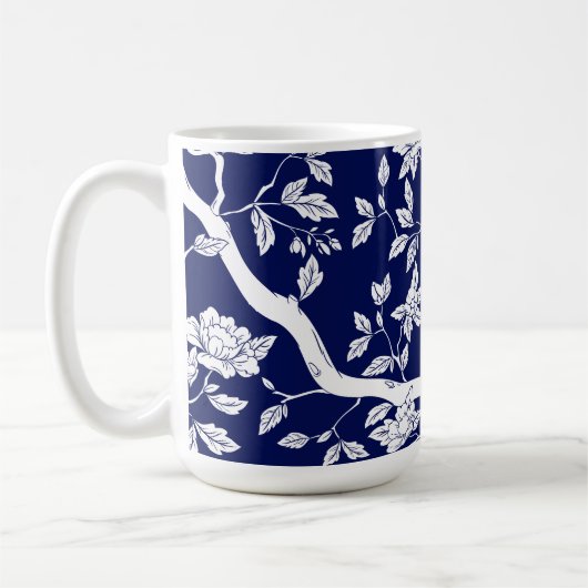Elegant blauw en wit Chinoiserie Mok (Links)