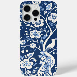 Elegant Blauw en Wit Chinoiserie Patroon iPhone 15 Pro Max Hoesje