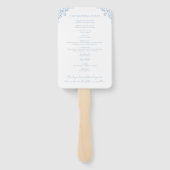 Elegant blauw en wit  fan huwelijksprogramma handwaaier (Achterkant)