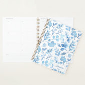 Elegant Blauw en Wit Loof  Planner (Display)
