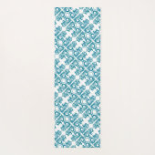 Elegant blauw en wit patroon en jouw naam yogamat (Achterkant)