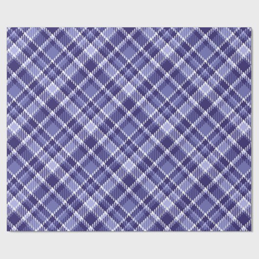 Elegant blauw en wit Schots tartanpatroon Cadeaupapier (Vlak)