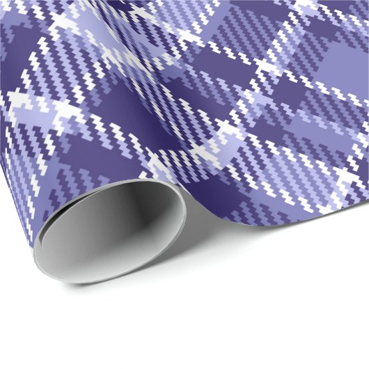 Elegant blauw en wit Schots tartanpatroon Cadeaupapier (Rol Hoek)