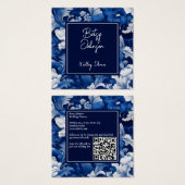 Elegant blauw en wit  Visitekaartje (Voorkant /achterkant)