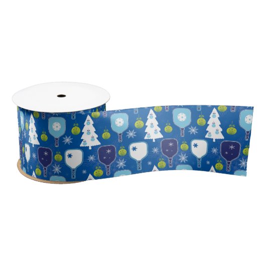 Elegant blauw en witte kerstpickleball lint (Spoel)