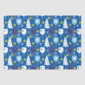 Elegant blauw en witte kerstpickleball tissuepapier (Voorkant)