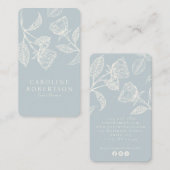 Elegant blauw, Floral Event Planning Visitekaartje (Voorkant / Achterkant)