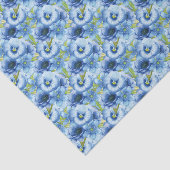 elegant blauw floral tiled patroongebouw tissuepapier (Detail)