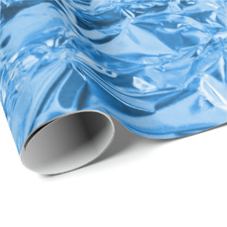 elegant blauw foliepatroon Verpakkingspapier Cadeaupapier