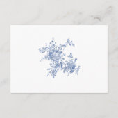 Elegant Blauw Frans Tuin Bloemen Bruiloft Details Informatiekaartje (Achterkant)