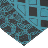 Elegant Blauw Geometrisch Abstract Tribal Pattern Tafelkleed (Gekanteld)