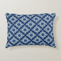 Elegant blauw geometrisch bloemenpatroon