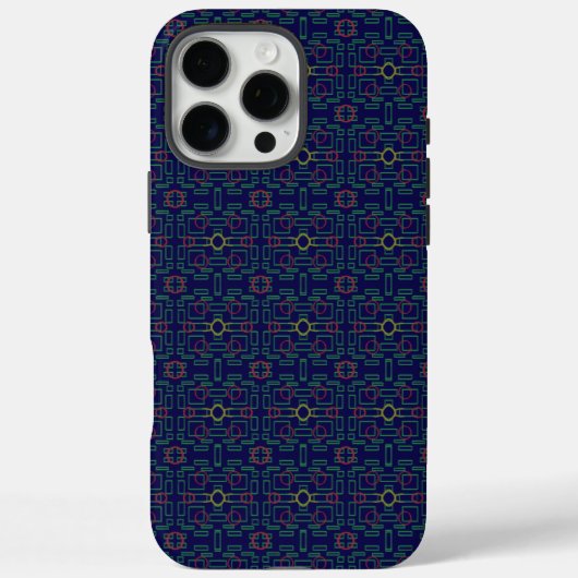 Elegant blauw geometrisch Case-Mate iPhone case (Achterkant)
