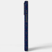 Elegant blauw geometrisch Case-Mate iPhone case (Achterkant / Links)