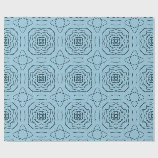 Elegant Blauw Geometrisch Lijn Kunst Naadloos Patr Cadeaupapier