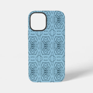 Elegant Blauw Geometrisch Lijn Kunst Naadloos Patr iPhone 12 Mini Hoesje