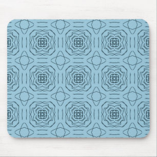 Elegant blauw geometrisch lijnkunst naadloos patro muismat