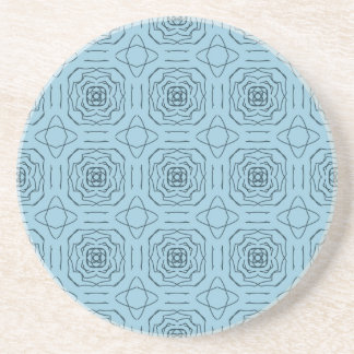 Elegant blauw geometrisch lijnkunst naadloos patro zandsteen onderzetter