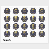 Elegant Blauw | Goud 2023 Afstudeerhoed Afstuderen Ronde Sticker (Vel)