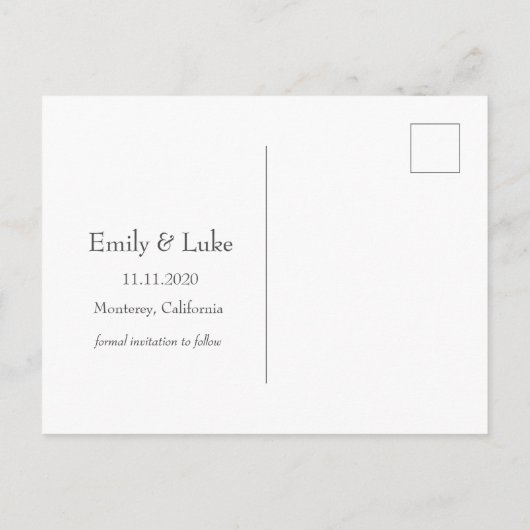 Elegant Blauw Goud Abstract Save the Date Briefkaa Aankondigingskaart (Achterkant)