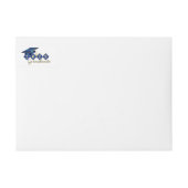 Elegant Blauw Goud Afstuderen Retouradres (Voorkant)