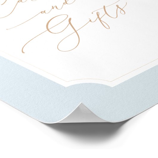 Elegant Blauw Goud Script Kaarten en Geschenken Te Poster (Hoek)