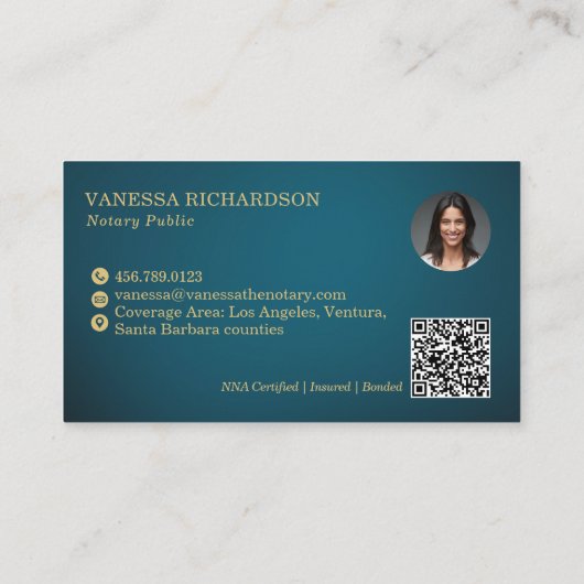 Elegant Blauw & Goud Skelet Sleutel Notaris Openba Visitekaartje (Achterkant)