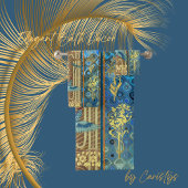 Elegant  blauw, goud, taupe handdoek