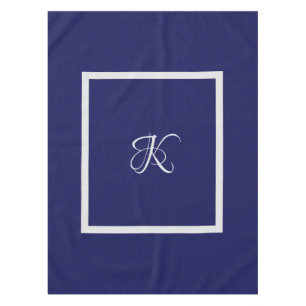 Elegant blauw grijs initiaal monogram tafelkleed