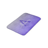 Elegant Blauw Grijs rustieke Abstracte naam monogr Badmat (Gekanteld)