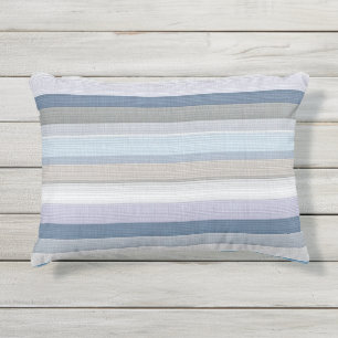 Elegant Blauw Grijs Verticaal Strepenpatroon Buitenkussen