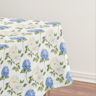 Elegant Blauw Hortensia Bloemen Patroon  Tafelkleed