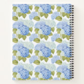 Elegant Blauw Hydragea Bloemen Patroon Monogram Notitieboek (Achterkant)