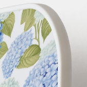 Elegant Blauw Hydragea Bloemen Patroon Monogram Pickleball Paddle (Links Detail)