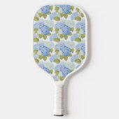 Elegant Blauw Hydragea Bloemen Patroon Monogram Pickleball Paddle (Achterkant)
