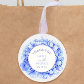Elegant Blauw Hydrangea Bloem Bruiloft Dank u Bedankjes Labels