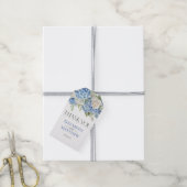 Elegant Blauw Hydrangea Bloemen Bruiloft Dank u Cadeaulabel (Met Touw)