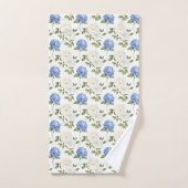 Elegant Blauw Hydrangea Bloemenpatroon Bad Handdoek (Handdoek)