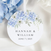 Elegant Blauw Hydrangea Bruiloft Bedankjes Labels
