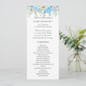 Elegant Blauw Hydrangea Bruiloft Programma (Staand voorkant)